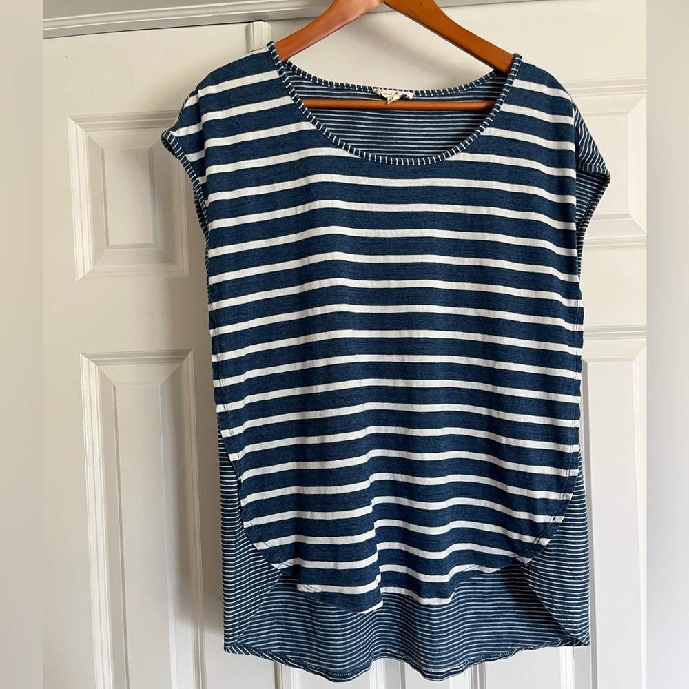 Jane and Delancey Striped Cap Sleeve Top